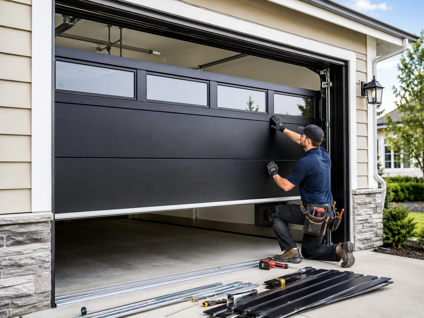 New residential garage door installation in League City TX